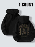 Women'WB shield Letter & Book Print Half Zip Hoodie, Casual Drop Shoulder Long Sleeve Hooded Sweatshirt for Fall &...