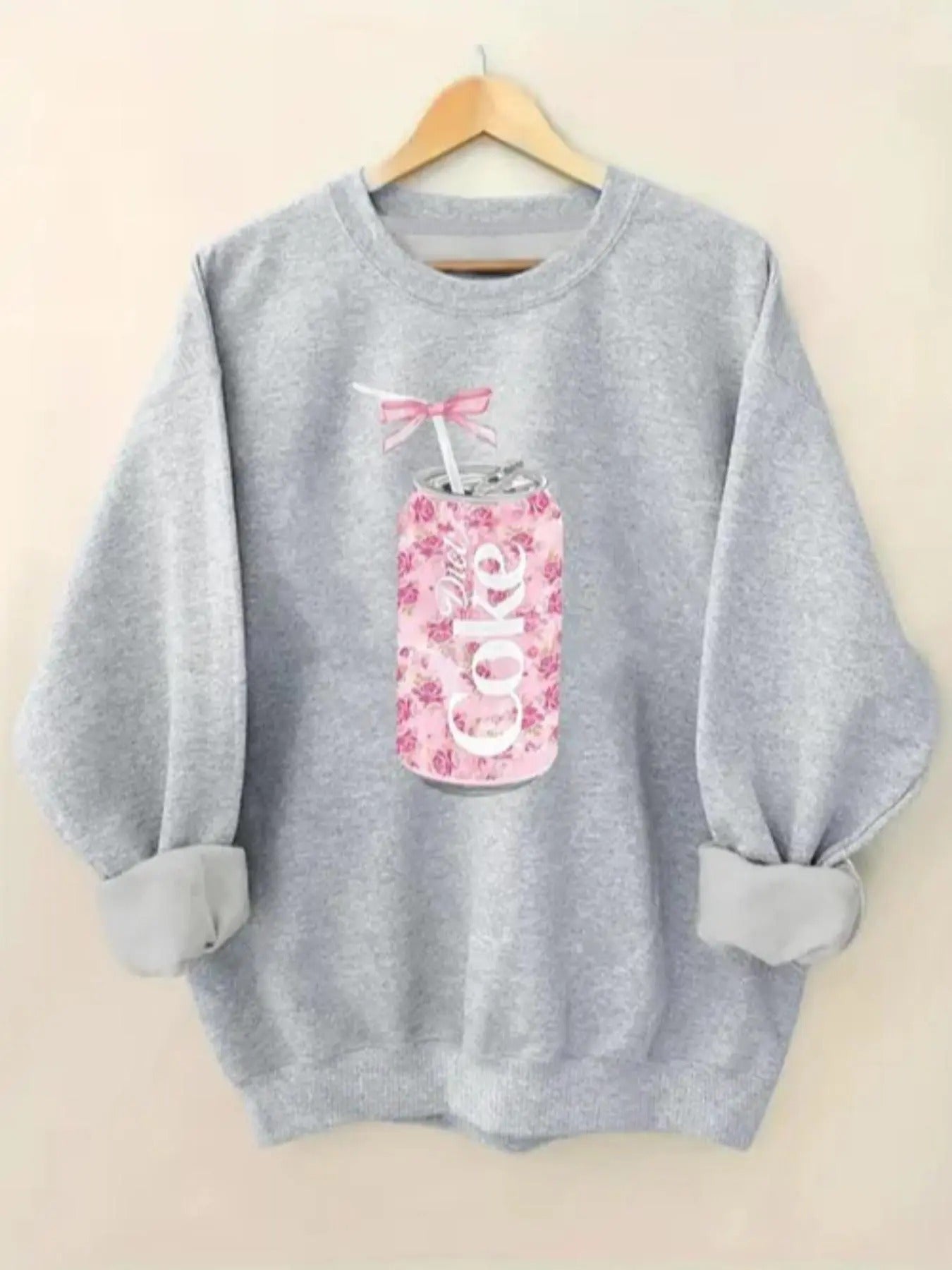 Women'WB shield Letter & Bow Print Crew Neck Sweatshirt, Casual Long Sleeve Pullover for Fall & Winter, Women'WB shield...