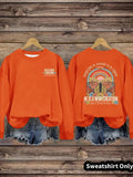 Women'WB shield Letter & Butterfly Print Crew Neck Sweatshirt, Casual Long Sleeve Pullover for Fall & Winter, Women'WB...