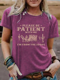 Women'WB shield Letter & Cactus Print Round Neck Tee, Fashion Casual Short Sleeve T-shirt for Daily Wear, Ladies Summer...