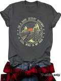 Women'WB shield Letter & Cactus Print Round Neck Tee, Vintage Trendy Casual Short Sleeve Graphic T-shirt for Daily Wear,...