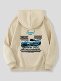 Women'WB shield Letter & Car Print Hoodie, Casual Long Sleeve Hooded Sweatshirt for Fall & Winter, Fashion Ladies' Top...