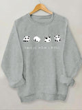 Women'WB shield Letter & Cartoon Panda Print Round Neck Sweatshirt, Casual Long Sleeve Crew Neck Pullover for Spring &...