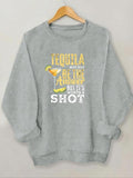 Women'WB shield Letter & Cocktail Print Drop Shoulder Sweatshirt, Casual Crew Neck Long Sleeve Pullover for Daily Wear,...