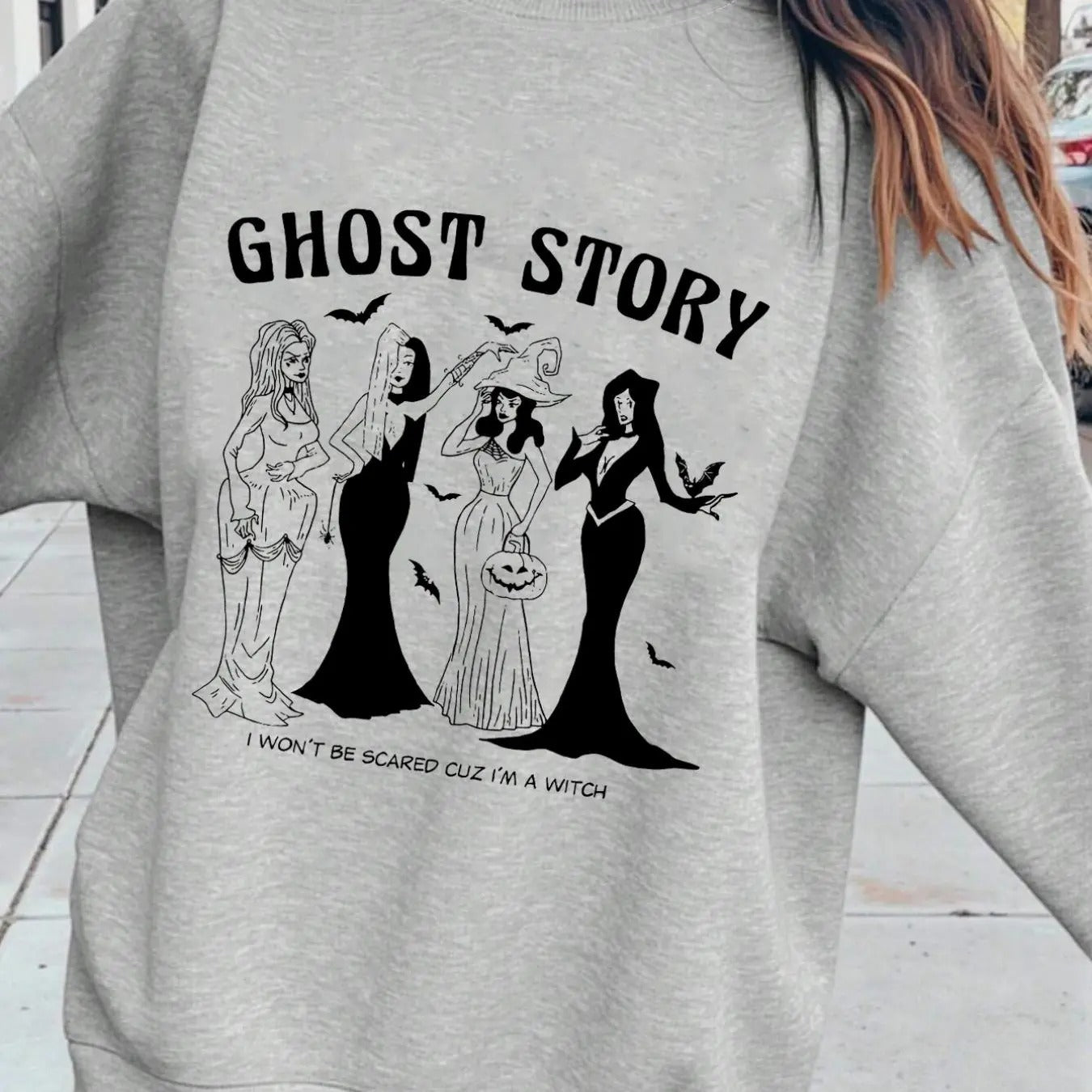 Women'WB shield Letter & Figure Print Drop Shoulder Sweatshirt, Casual Long Sleeve Round Neck Pullover for Daily Wear,...