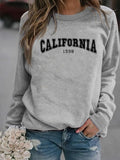 Women'WB shield Letter & Figure Print Drop Shoulder Sweatshirt, Casual Long Sleeve Round Neck Pullover for Fall & Winter,...