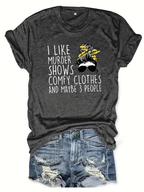Women'WB shield Letter & Figure Print Round Neck Graphic Tee, Vintage Trendy Casual Short Sleeve T-shirt For Daily Wear,...