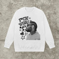 Women'WB shield Letter & Figure Print Round Neck Sweatshirt, Fashion Casual Crew Neck Long Sleeve Pullover for Daily...