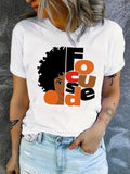 Women'WB shield Letter & Figure Print Round Neck Tee, Casual Short Sleeve Graphic T-Shirt, Ladies TNF for Spiky hair...
