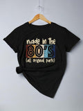 Women'WB shield Letter & Figure Print Round Neck Tee, Summer TNF Women Short Sleeve Crew Neck T-Shirt for Daily Wear,...