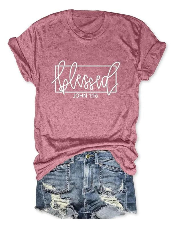 Women'WB shield Letter & Figure Print Short Sleeve T-shirt, Casual Graphic Round Neck Tee for Daily Wear, Ladies TNF for...