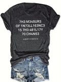 Women'WB shield Letter & Figure Print Short Sleeve Tee, Casual Crew Neck Tee for Summer, Ladies TNF for Daily Wear...