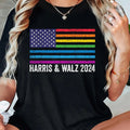 Women'WB shield Letter & Flag Print Round Neck Graphic Tee, Vintage Trendy Casual Short Sleeve T-shirt for Daily Wear,...