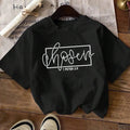 Women'WB shield Letter & Geometric Print Drop Shoulder Tee, Casual Short Sleeve Round Neck T-shirt for Daily Wear, Ladies...