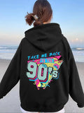 Women'WB shield Letter & Geometric Print Hoodie, Casual Graphic Drawstring Hooded Sweatshirt for Fall & Winter, Women'WB...