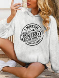 Women'WB shield Letter & Graphic Print Drop Shoulder Hoodie, Fashion Casual Hooded Sweatshirt for Daily Holiday Outdoor...