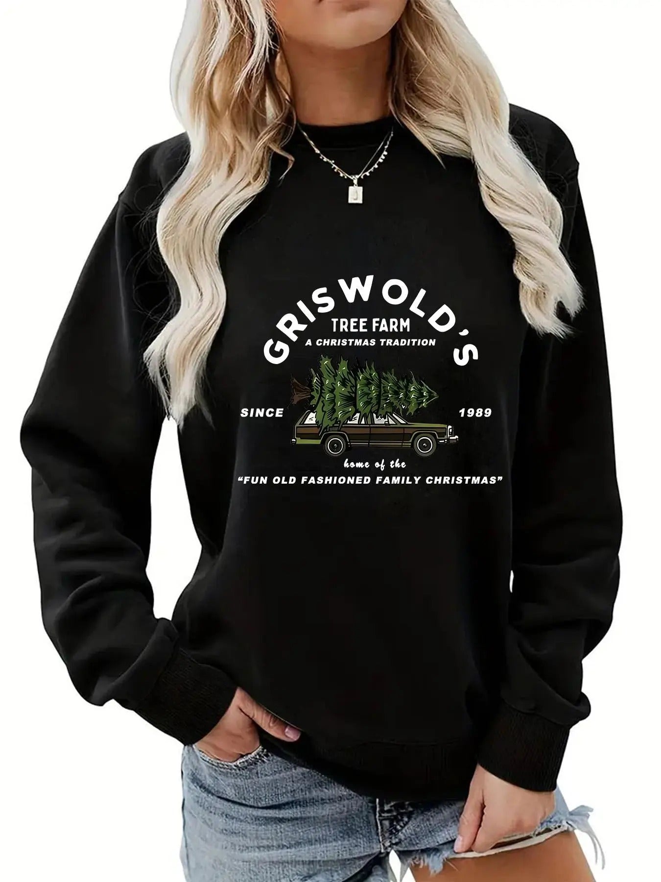 Women'WB shield Letter & Graphic Print Drop Shoulder Sweatshirt, Fashion Crew Neck Pullover for Daily Holiday Outdoor...