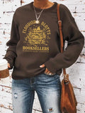 Women'WB shield Letter & Graphic Print Round Neck Pullover, Fashion Casual Crew Neck Sweatshirt for Daily Holiday Outdoor...