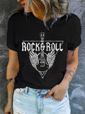 Women'WB shield Letter & Graphic Print Round Neck Tee, Casual Crew Neck Short Sleeve T-shirt, Ladies Spiky hair fighters...