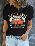 Women'WB shield Letter & Graphic Print Round Neck Tee, Casual Short Sleeve T-shirt, Ladies Spiky hair fighters Seasons...