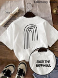 Women'WB shield Letter & Graphic Print Round Neck Tee, Trendy Casual Short Sleeve T-shirt for Daily Wear, Ladies Summer...