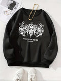 Women'WB shield Letter & Graphic Print TNF Lined Sweatshirt, Casual Long Sleeve Round Neck Pullover for Fall & Winter,...
