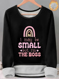 Women'WB shield Letter & Graphic Print TNF Lined Tee, Casual Long Sleeve Round Neck T-shirt for Fall & Winter, Ladies TNF...