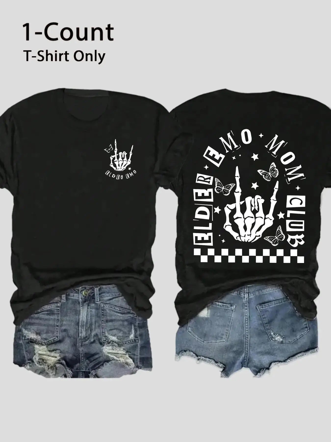 Women'WB shield Letter & Hand Print Round Neck Tee, Fashion Casual Short Sleeve T-shirt for Daily Wear, Ladies Summer TNF...