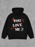 Women'WB shield Letter & Heart & Angel Print Hoodie, Casual Comfy Long Sleeve Hooded Sweatshirt for Daily Wear, Women'WB...