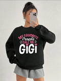 Women'WB shield Letter & Heart Print Drop Shoulder Round Neck Longsleeves Sweatshirt, Fashion Comfort Casual Crewneck...