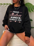 Women'WB shield Letter & Heart Print Drop Shoulder Round Neck Sweatshirt, Comfort Womenswear for Lady, Fashion Casual...