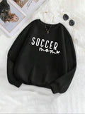 Women'WB shield Letter & Heart Print Drop Shoulder Sweatshirt, Casual Long Sleeve Round Neck Pullover for Fall & Winter,...