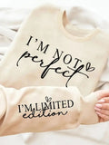Women'WB shield Letter & Heart Print Drop Shoulder Sweatshirt, Casual Long Sleeve Round Neck Pullover for Fall & Winter,...