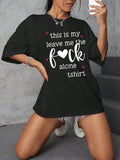 Women'WB shield Letter & Heart Print Drop Shoulder Tee, Street Fashion Casual Half Sleeve Round Neck T-Shirt for Daily...