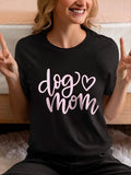 Women'WB shield Letter & Heart Print Round Neck Tee, Cute Casual Short Sleeve T-Shirt for Daily Wear, Ladies TNF for...