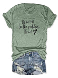Women'WB shield Letter & Heart Print Round Neck Tee, Fashion Casual Crew Neck Short Sleeve T-shirt for Daily Outdoor...