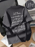 Women'WB shield Letter & Heart Print Round Neck Tee, Fashion Casual Crew Neck T-shirt for Daily Holiday Vacation Outdoor...