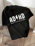 Women'WB shield Letter & Lightning Print Round Neck Graphic Tee, Trendy Casual Drop Shoulder Short Sleeve T-shirt for...