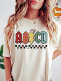Women'WB shield Letter & Lightning Print Round Neck Graphic Tee, Vintage Trendy Casual Short Sleeve T-shirt for Daily...