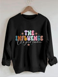 Women'WB shield Letter & Lightsaber brand Print Crew Neck Drop Shoulder Sweatshirt, Casual Long Sleeve Pullover for Fall...