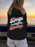 Women'WB shield Letter & Lightsaber brand Print Drawstring Hoodie, Casual Long Sleeve Hooded Sweatshirt for Fall &...