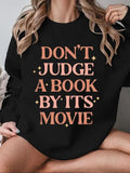 Women'WB shield Letter & Lightsaber brand Print Round Neck Sweatshirt, Casual Long Sleeve Crew Neck Pullover for Fall &...