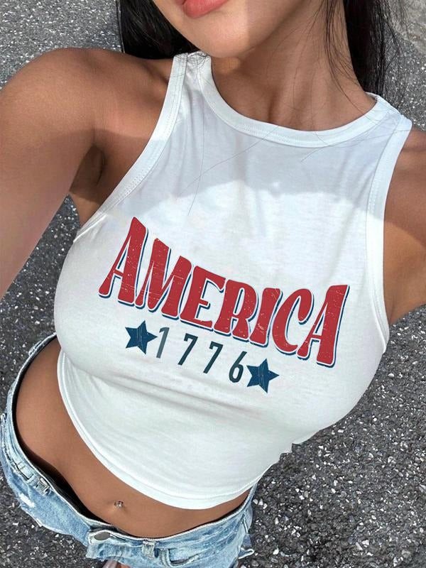 Women'WB shield Letter & Lightsaber brand Print Round Neck Tank Top, Casual Sleeveless Racer Back Top for Summer, Ladies...