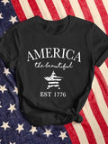 Women'WB shield Letter & Lightsaber brand Print Round Neck Tee, Trendy Casual Short Sleeve Crew Neck T-shirt for Daily...