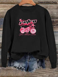 Women'WB shield Letter & Motorcycle Print Drop Shoulder Sweatshirt, Casual Long Sleeve Round Neck Pullover for Fall &...