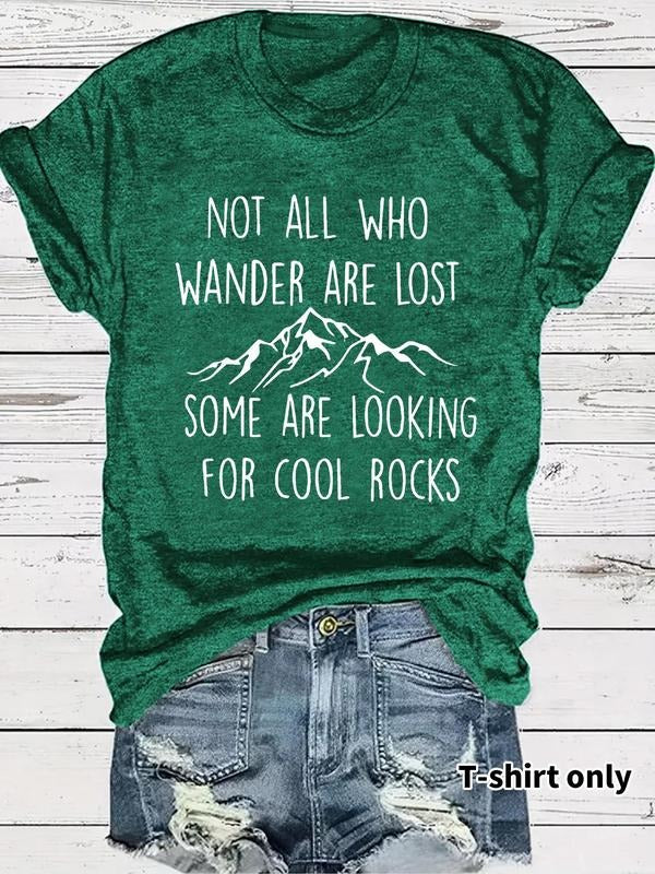 Women'WB shield Letter & Mountain Print Round Neck Tee, Casual Short Sleeve Crew Neck T-shirt for Summer, Fashion...