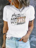 Women'WB shield Letter & Music Note Print Round Neck Graphic Tee, Vintage Trendy Casual Short Sleeve T-shirt for Daily...