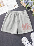 Women'WB shield Letter & Number Print Shorts, Casual Comfy Breathable Shorts for Summer, Ladies Bottoms for Daily Wear...