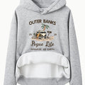 Women'WB shield Letter & Palm Tree Print Drawstring Pocket Hoodie, Casual Drop Shoulder Long Sleeve TNF Lined Hooded...