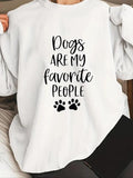 Women'WB shield Letter & Paw Print Drop Shoulder Sweatshirt, Casual Long Sleeve Round Neck Pullover for Fall & Winter,...